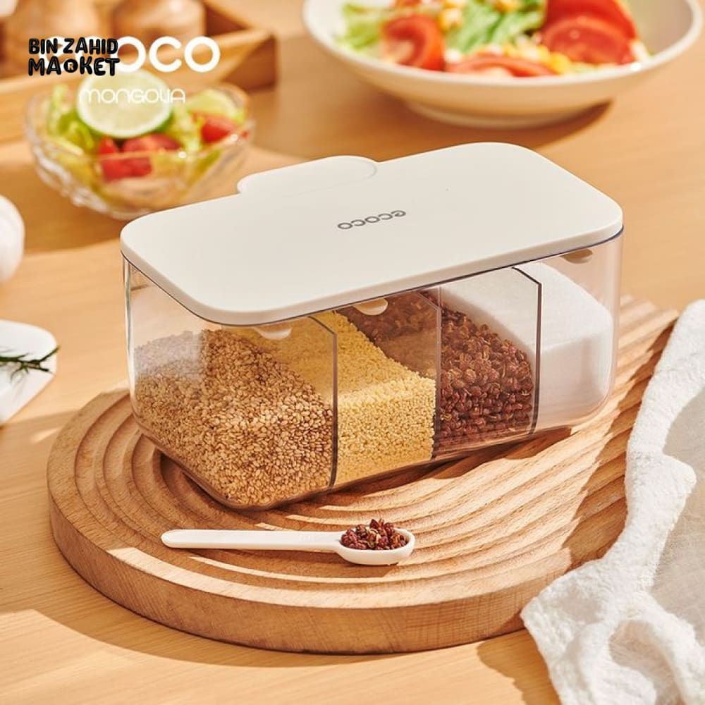 ECOCO 4 IN 1 SEASONING BOX – MULTI COMPARTMENT SPICE STORAGE CONTAINER