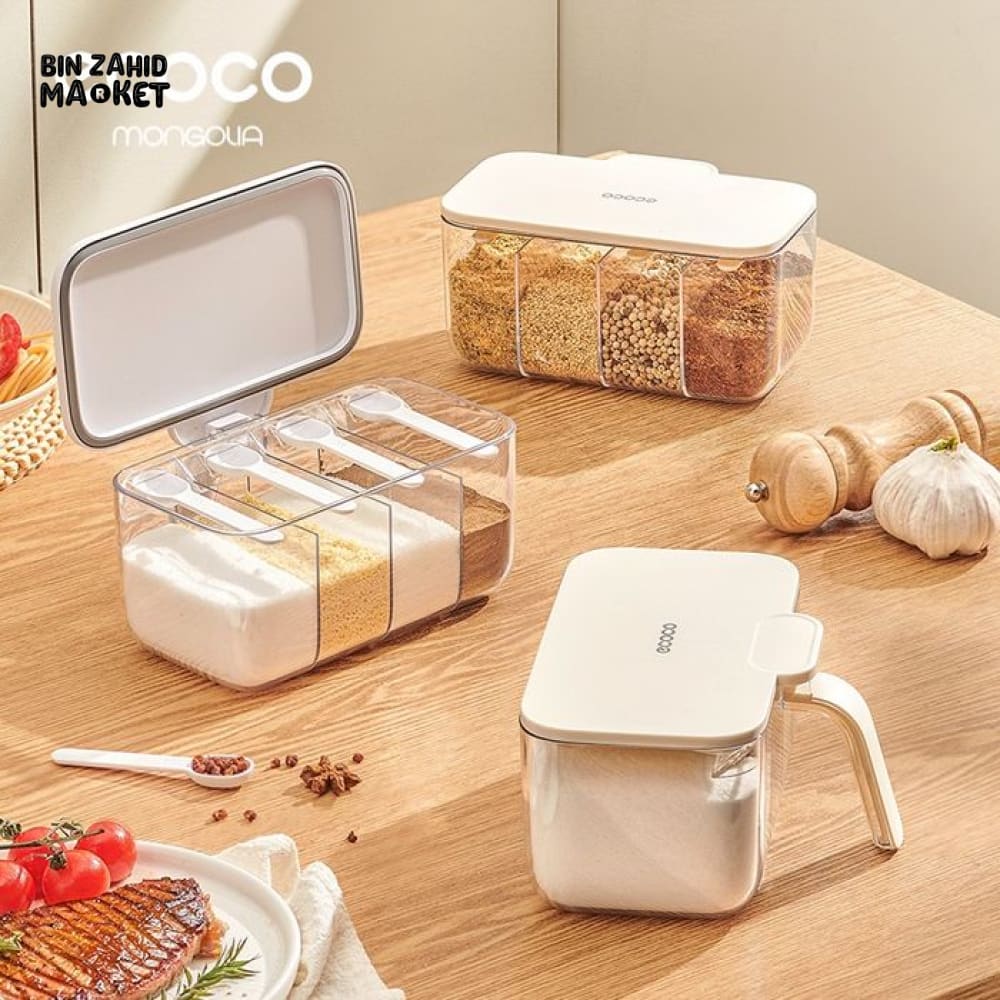 ECOCO 4 IN 1 SEASONING BOX – MULTI COMPARTMENT SPICE STORAGE CONTAINER