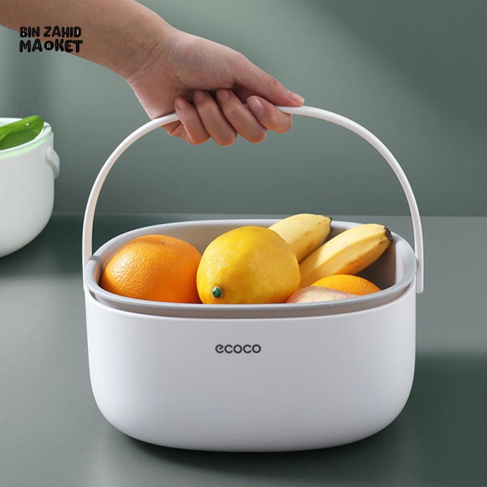 ECOCO ADJUSTABLE DRAIN STRAINER WITH HANDLE – RETRACTABLE KITCHEN COLANDER BASKET FOR VEGETABLE WASHING & SINK DRAINING