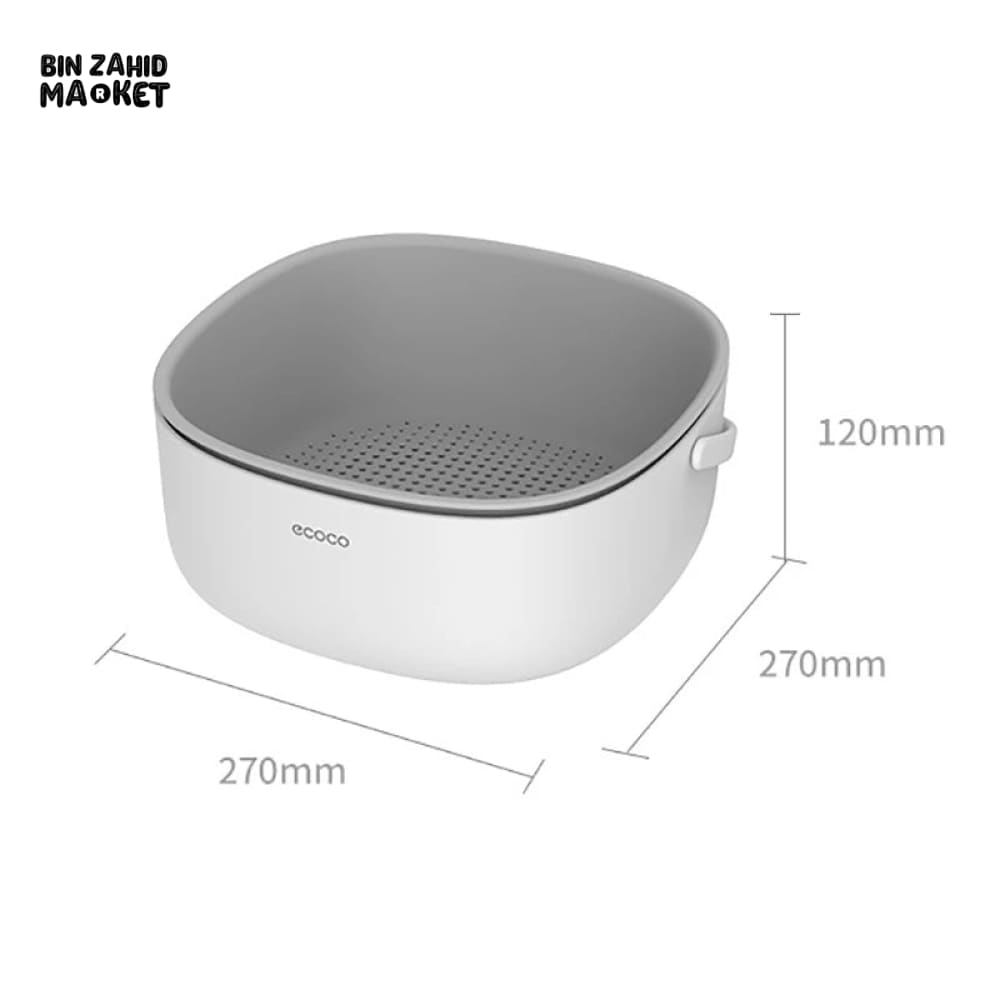ECOCO ADJUSTABLE DRAIN STRAINER WITH HANDLE – RETRACTABLE KITCHEN COLANDER BASKET FOR VEGETABLE WASHING & SINK DRAINING