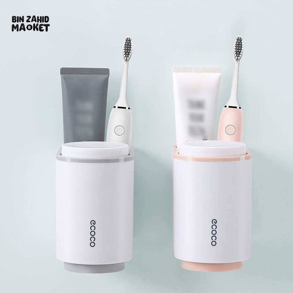 ECOCO AUTOMATIC TOOTHPASTE DISPENSER WITH TOOTHBRUSH HOLDER – MODERN BATHROOM ACCESSORY