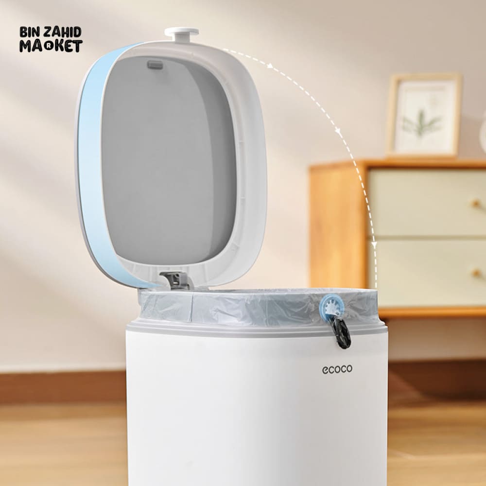 ECOCO HANDS-FREE FOOT PEDAL TRASH CAN 12 LITRE – COMPACT WASTE SOLUTION