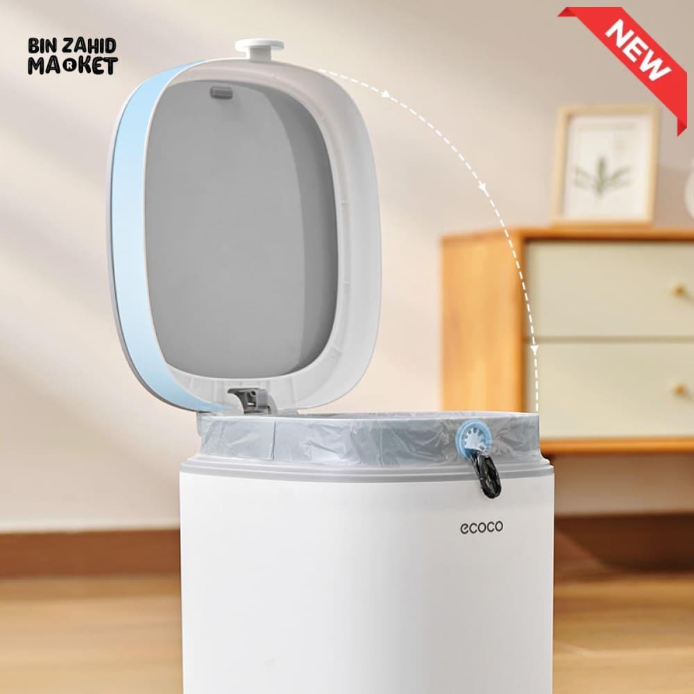 ECOCO HANDS-FREE FOOT PEDAL TRASH CAN 12 LITRE – COMPACT WASTE SOLUTION