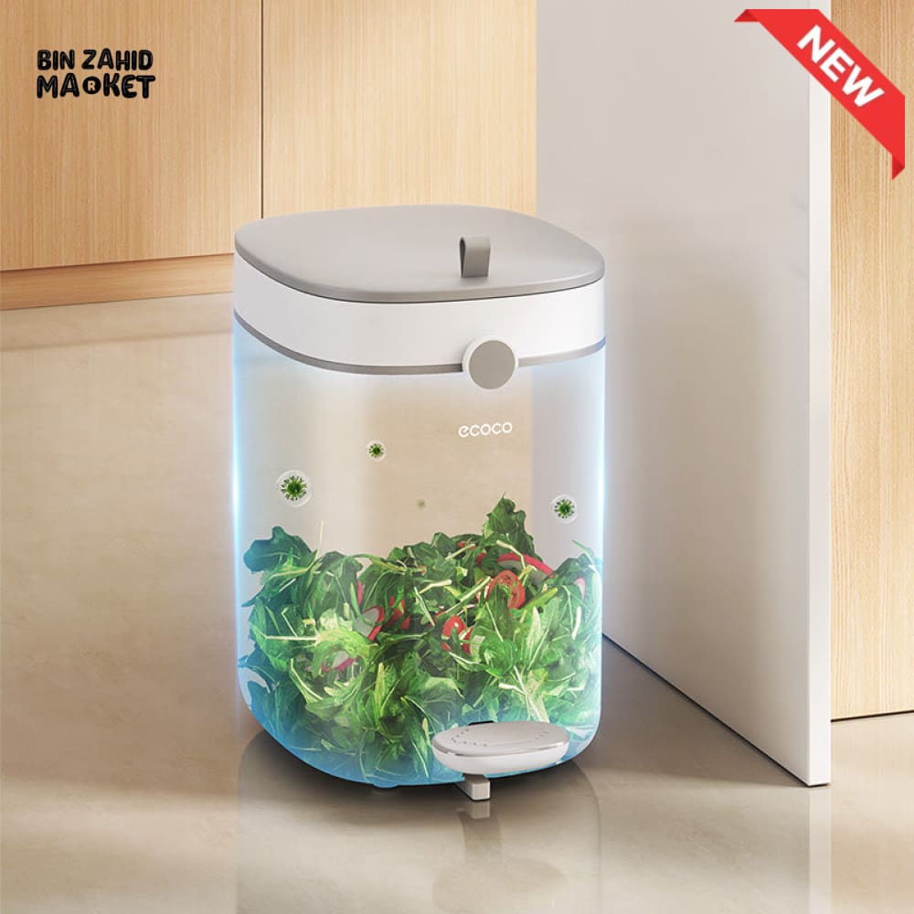 ECOCO HANDS-FREE FOOT PEDAL TRASH CAN 12 LITRE – COMPACT WASTE SOLUTION