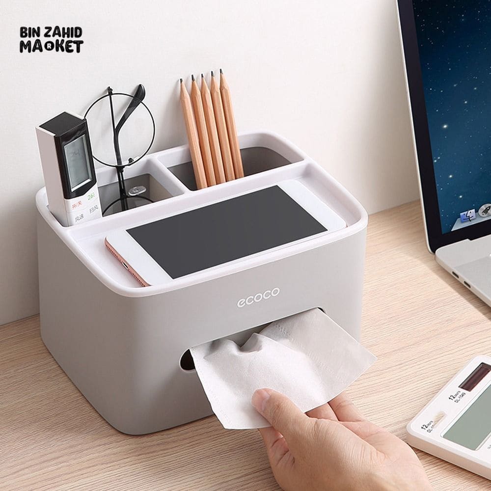 ECOCO MULTIFUNCTION TISSUE HOLDER – WATERPROOF 2-COMPARTMENT REMOTE STORAGE
