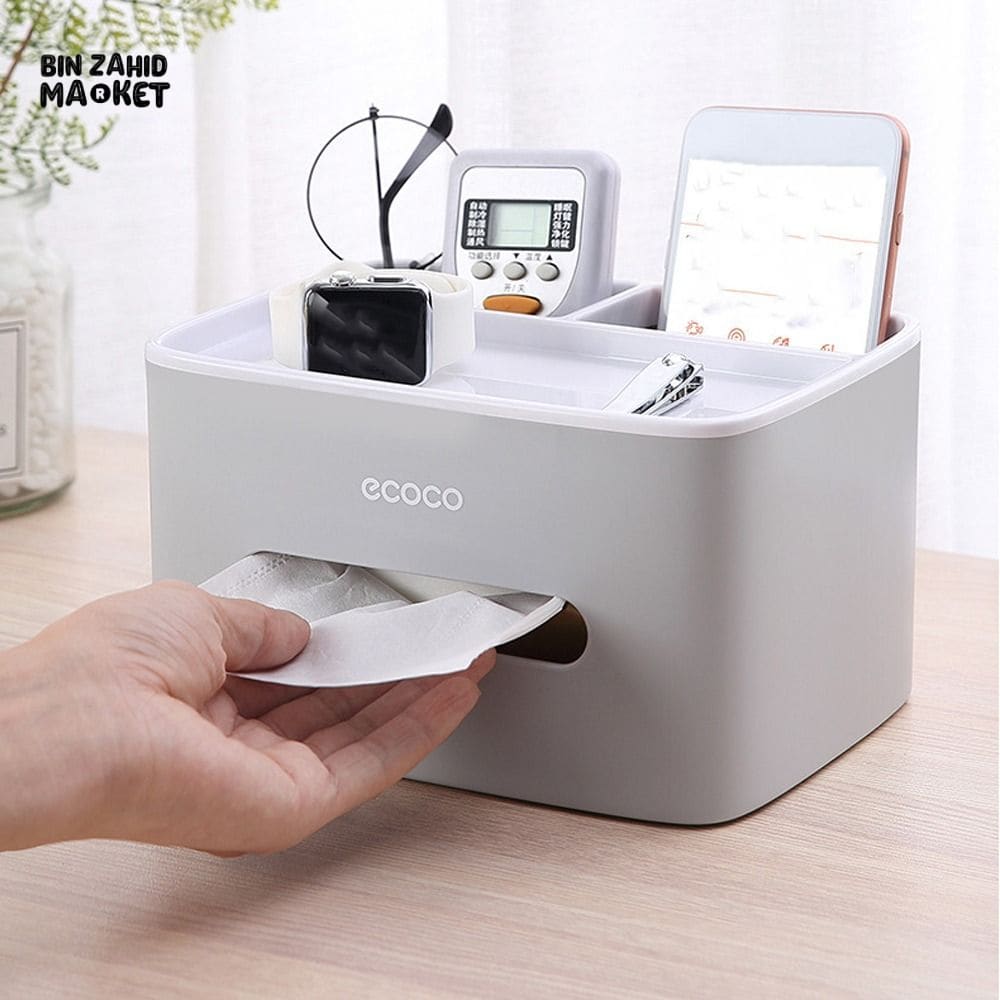 ECOCO MULTIFUNCTION TISSUE HOLDER – WATERPROOF 2-COMPARTMENT REMOTE STORAGE