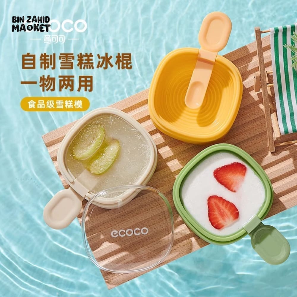 ECOCO STACKABLE ICE CREAM MOLDS WITH STICKS – LEAK PROOF FOOD GRADE KITCHEN ACCESSORY FOR TODDLER SNACKS