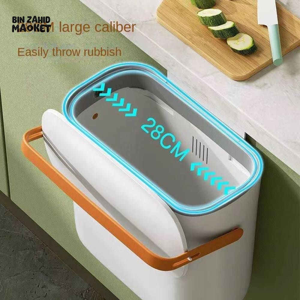 ECOCO WALL-MOUNT KITCHEN & BATHROOM TRASH BIN WITH LID – SPACE SAVING