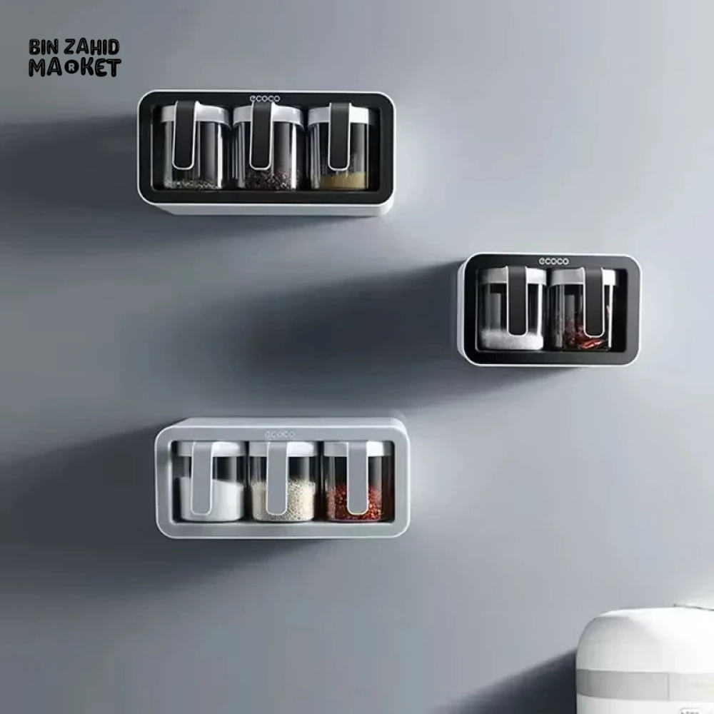 ECOCO WALL-MOUNTED SPICE BOX – NO-DRILL KITCHEN RACK