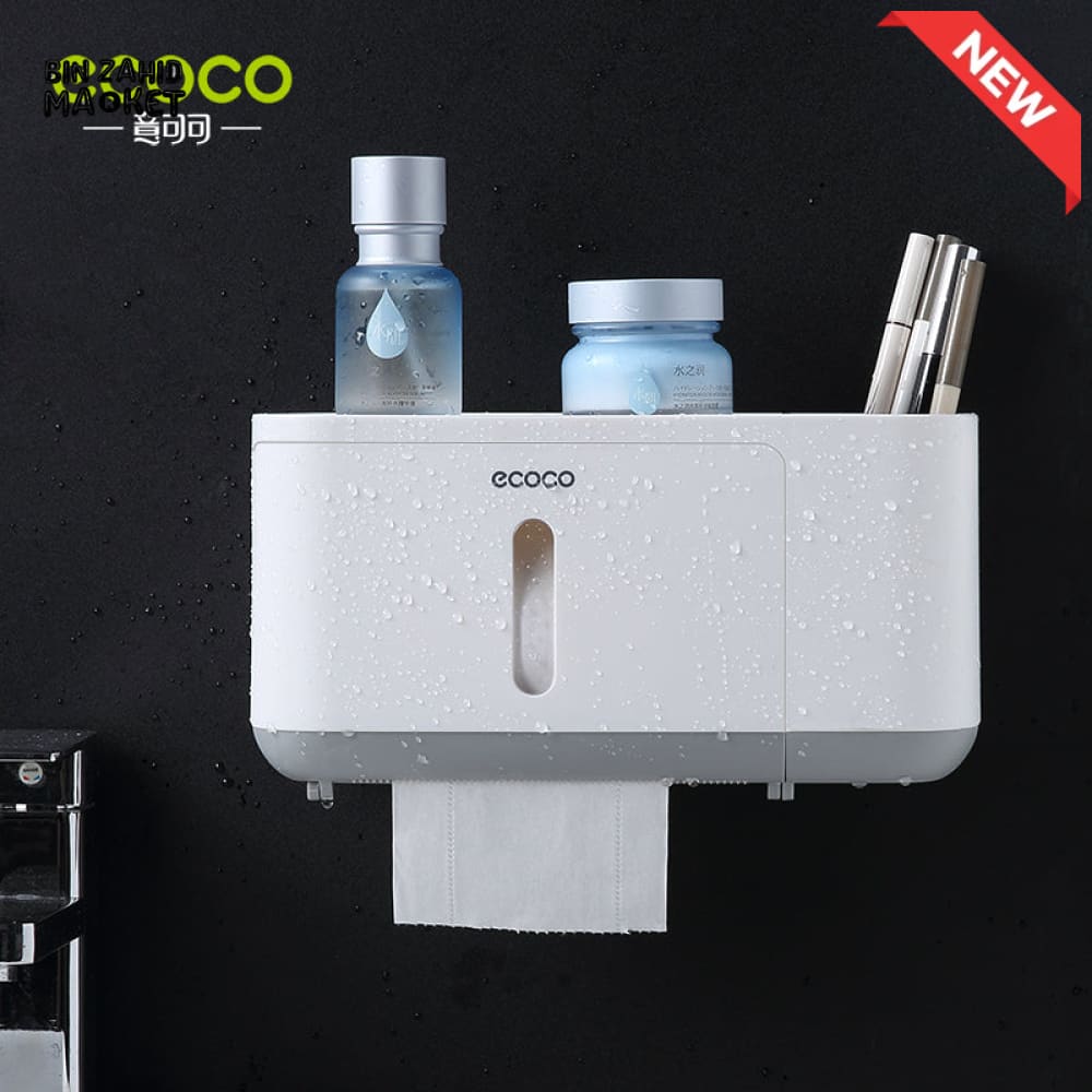 ECOCO WALL-MOUNTED TISSUE BOX – DUSTPROOF BATHROOM HOLDER
