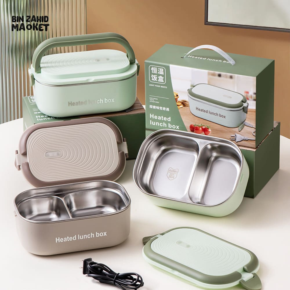 ELECTRIC HEATED LUNCH BOX WITHOUT WATER INJECTION – 304 STAINLESS STEEL, PLUG-IN CONSTANT TEMPERATURE FOR OFFICE USE