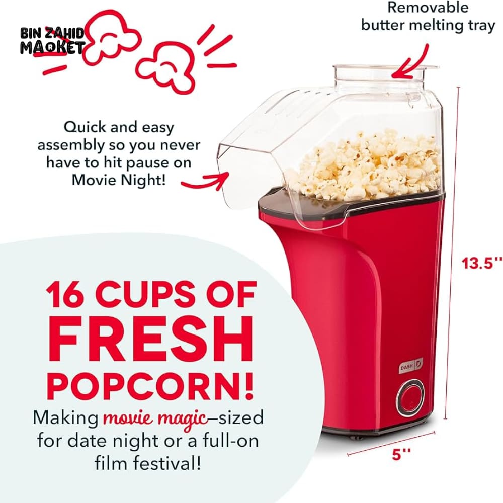 ELECTRIC POPCORN MAKER | QUICK & EASY HOT AIR POPPER FOR HOME USE