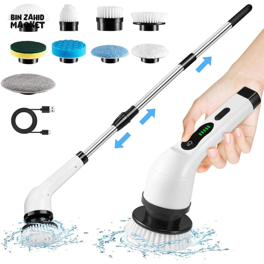 ELECTRIC SPIN SCRUBBER 9-IN-1 CORDLESS ROTATING CLEANING BRUSH FOR BATHROOM KITCHEN & TOILET CLEANING