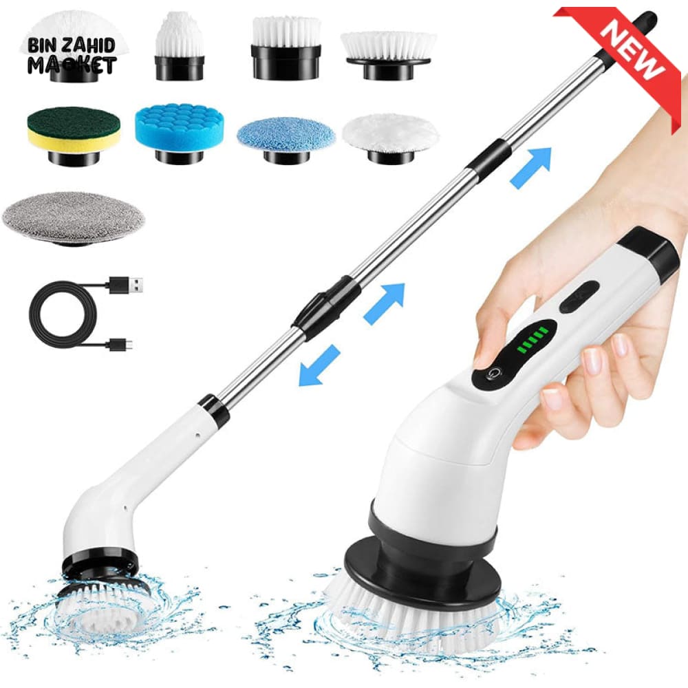 ELECTRIC SPIN SCRUBBER 9-IN-1 CORDLESS ROTATING CLEANING BRUSH FOR BATHROOM KITCHEN & TOILET CLEANING