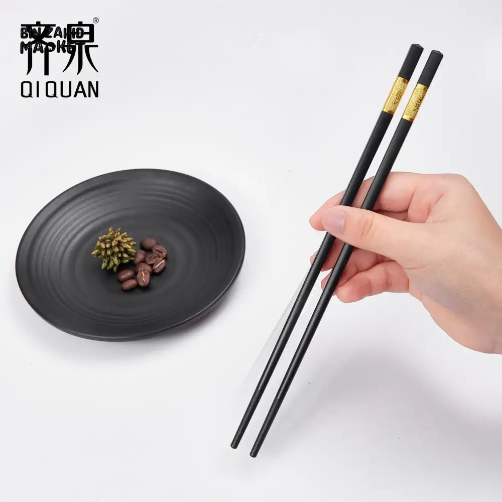 ELEGANT ALLOY CHOPSTICKS – 5 PAIRS LIGHTWEIGHT ANTI-RUST