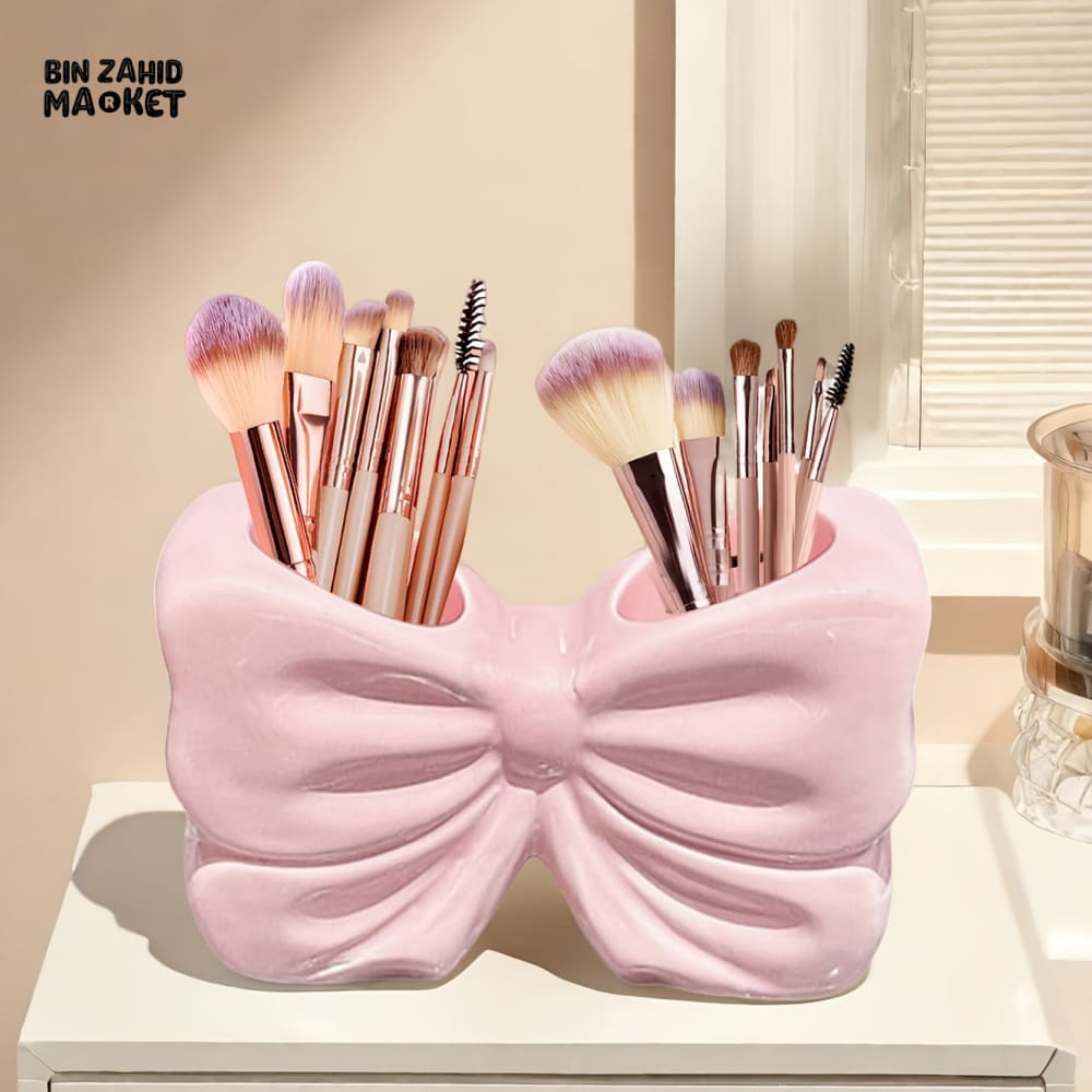 ELEGANT BOW SHAPE TOOTHBRUSH HOLDER – CERAMIC BATHROOM ACCESSORY