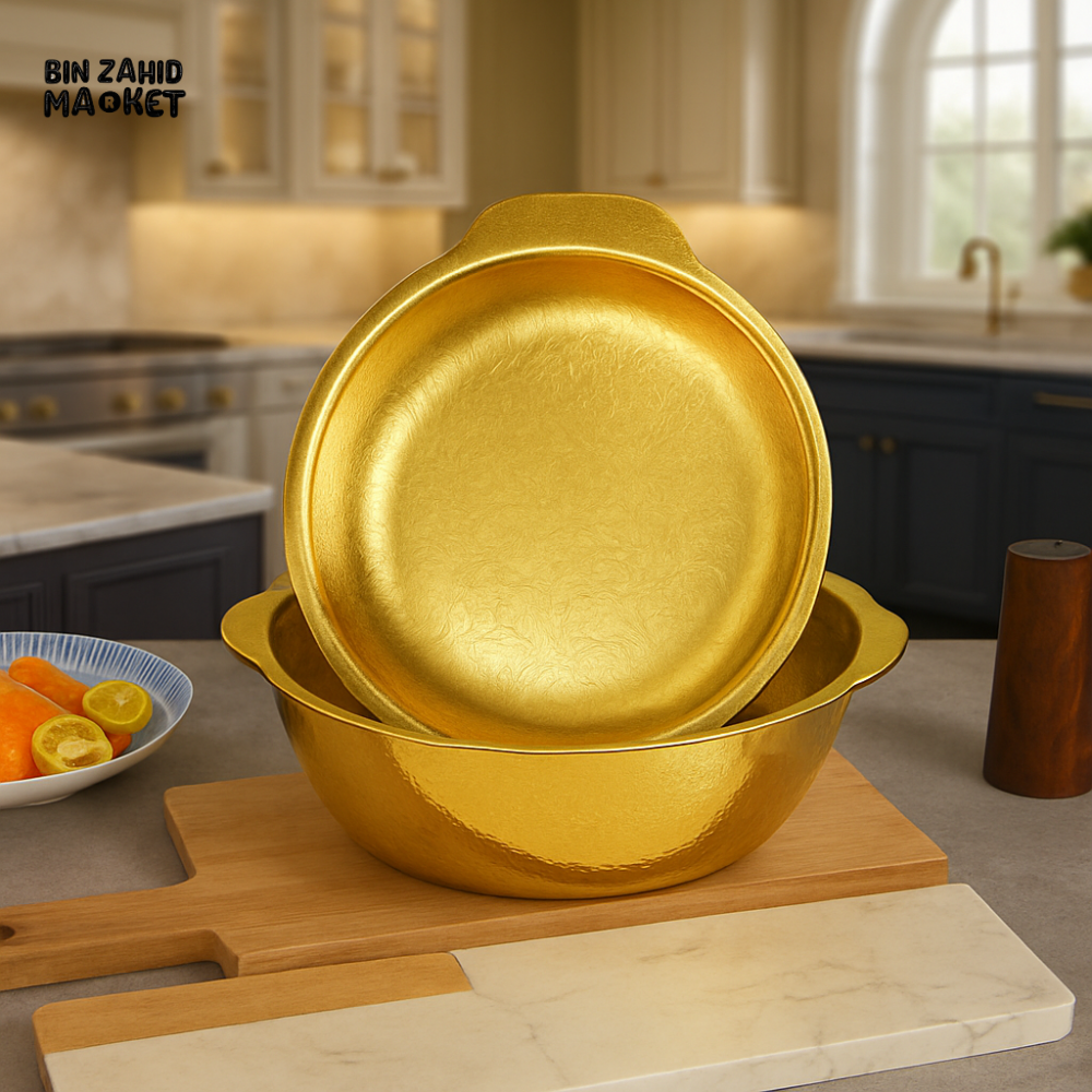 ELEGANT ELECTROPLATED GOLDEN SERVING BOWL – STAINLESS STEEL, STYLISH & DURABLE DESIGN