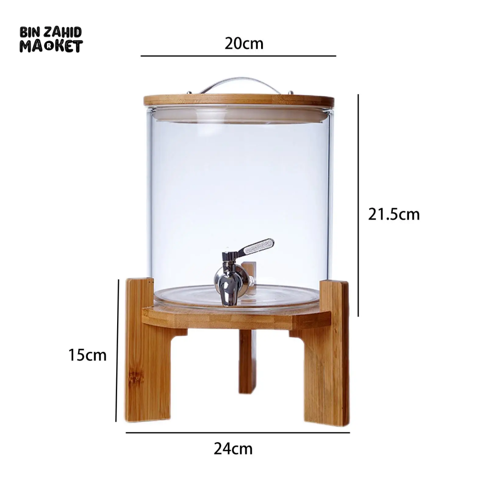 ELEGANT GLASS BEVERAGE DISPENSER JAR WITH LID