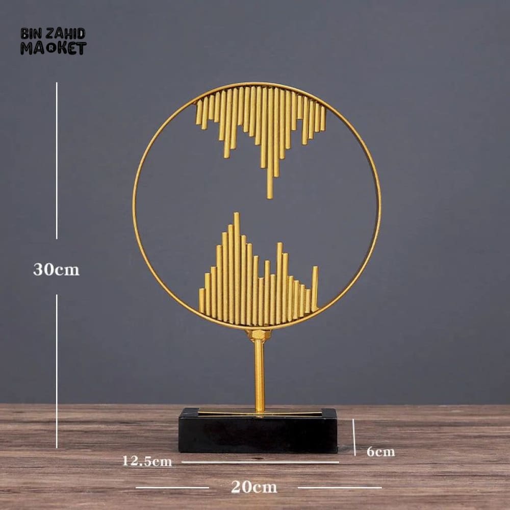 ELEGANT GOLD RING CENTERPIECE – ABSTRACT METAL RODS DESIGN