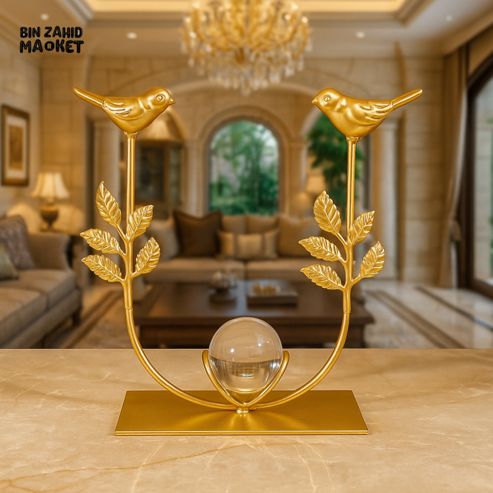 ELEGANT GOLDEN BIRD ORNAMENT DECOR PIECE – LUXURY HOME ACCENT