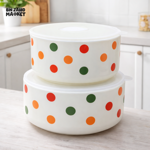ELEGANT MATTE PORCELAIN-INSPIRED AIRTIGHT STORAGE BOWLS - FESTIVE DOTS