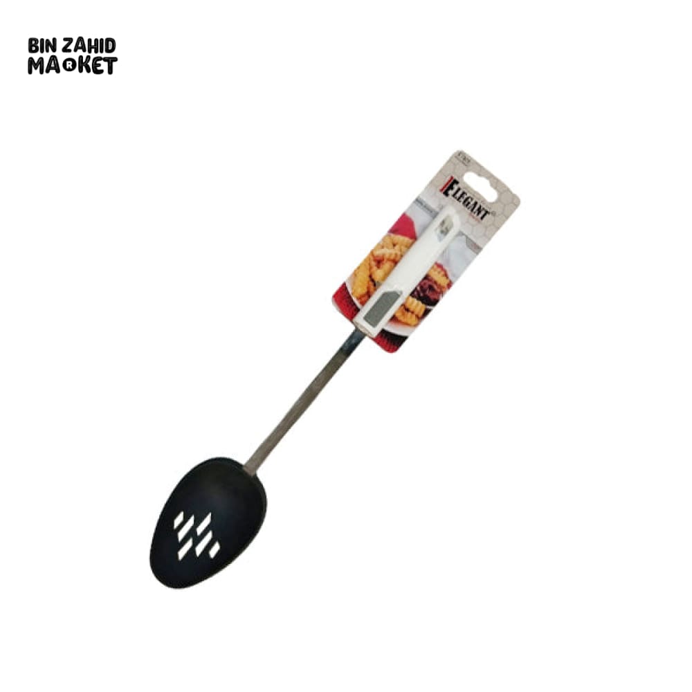 ELEGANT NYLON STRAINER SPOON – HEAT-RESISTANT NON-STICK SLOTTED SPOON FOR COOKING AND DRAINING E7805