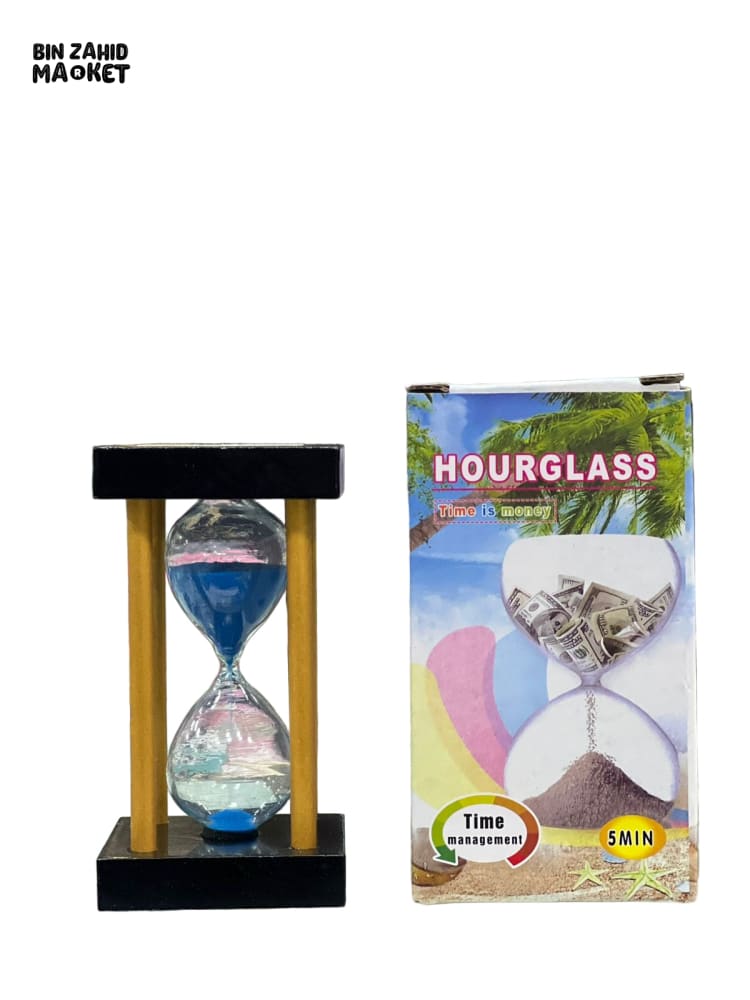 ELEGANT WOODEN HOURGLASS – 5 MINUTE SAND TIMER DESK DECOR