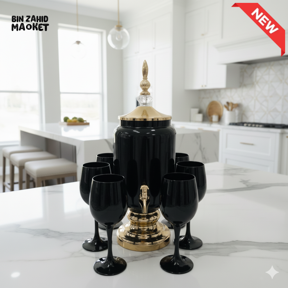 ELEGANTIUM 7 PIECES BEVERAGES DISPENSER SET 3 LITRES - Black 253