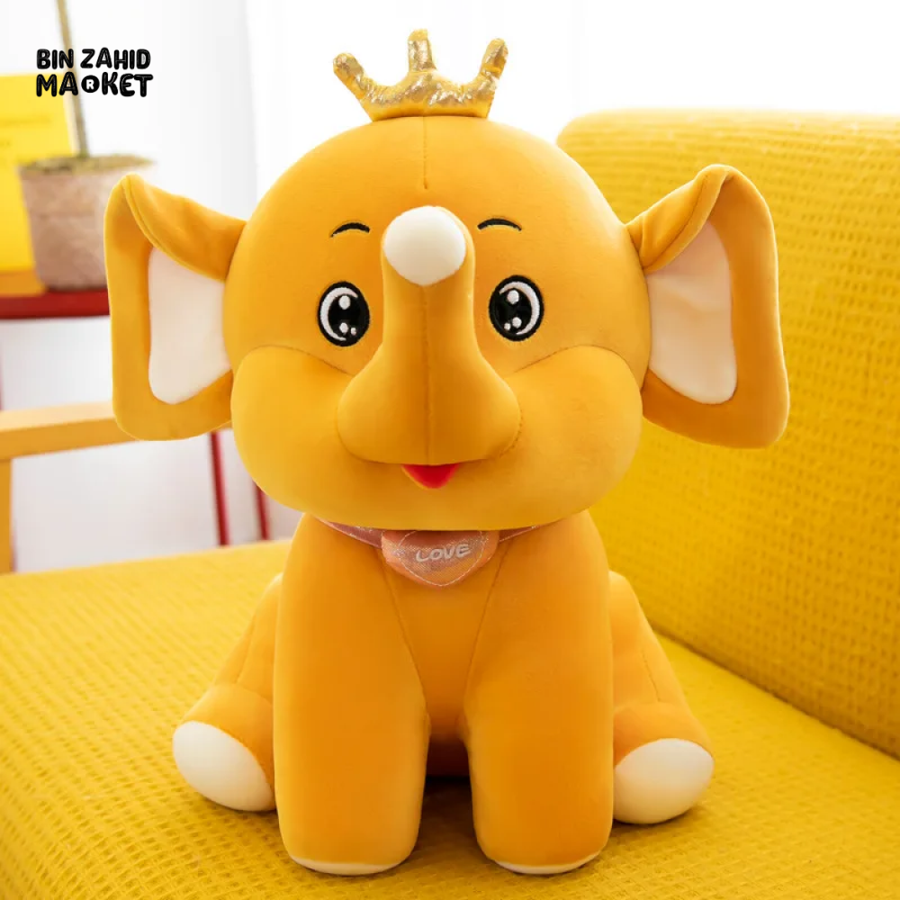 ELEPHANT TOY WITH FLAPPY EARS - SOFT STUFFED ANIMAL TOY FOR KIDS AND GIRLS YELLOW 40CM