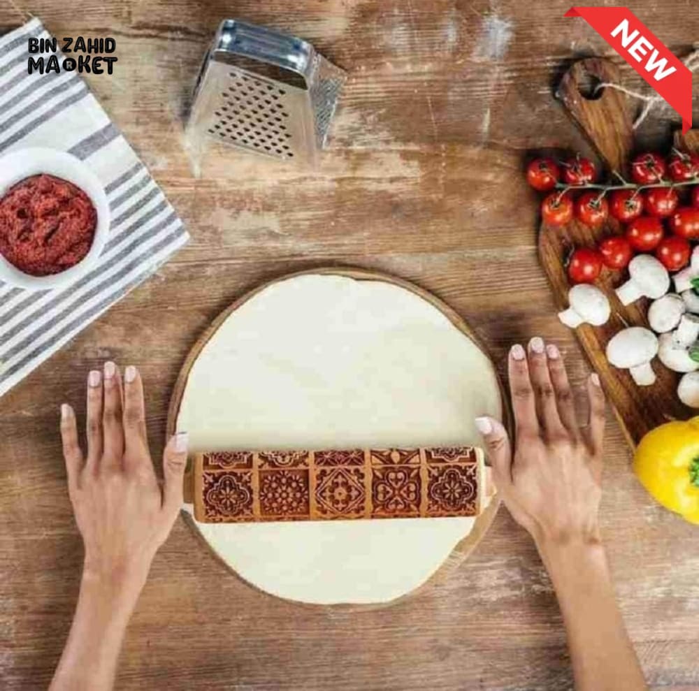 EMBOSSED WOODEN ROLLING PIN