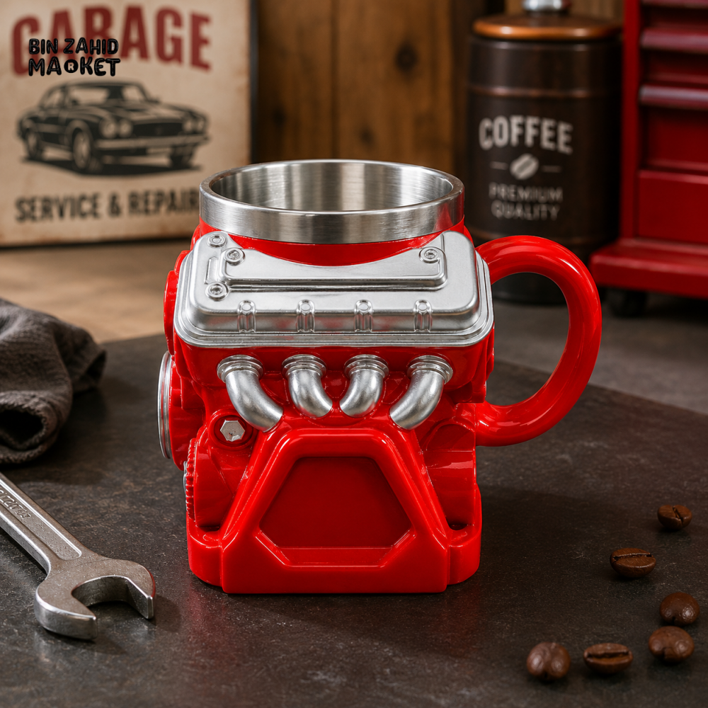 ENGINE BLOCK STAINLESS STEEL MUG - 450 ML