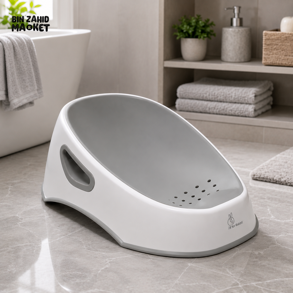 ERGONOMIC BABY BATH SUPPORT SEAT - GREY