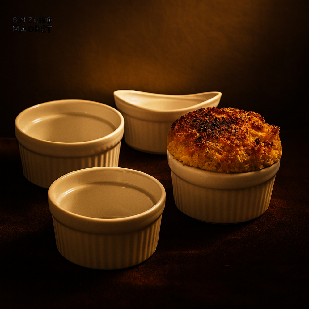 ES3610 4 PIECE RAMEKIN SET – CERAMIC SOUFFLÉ & DESSERT BAKING CUPS