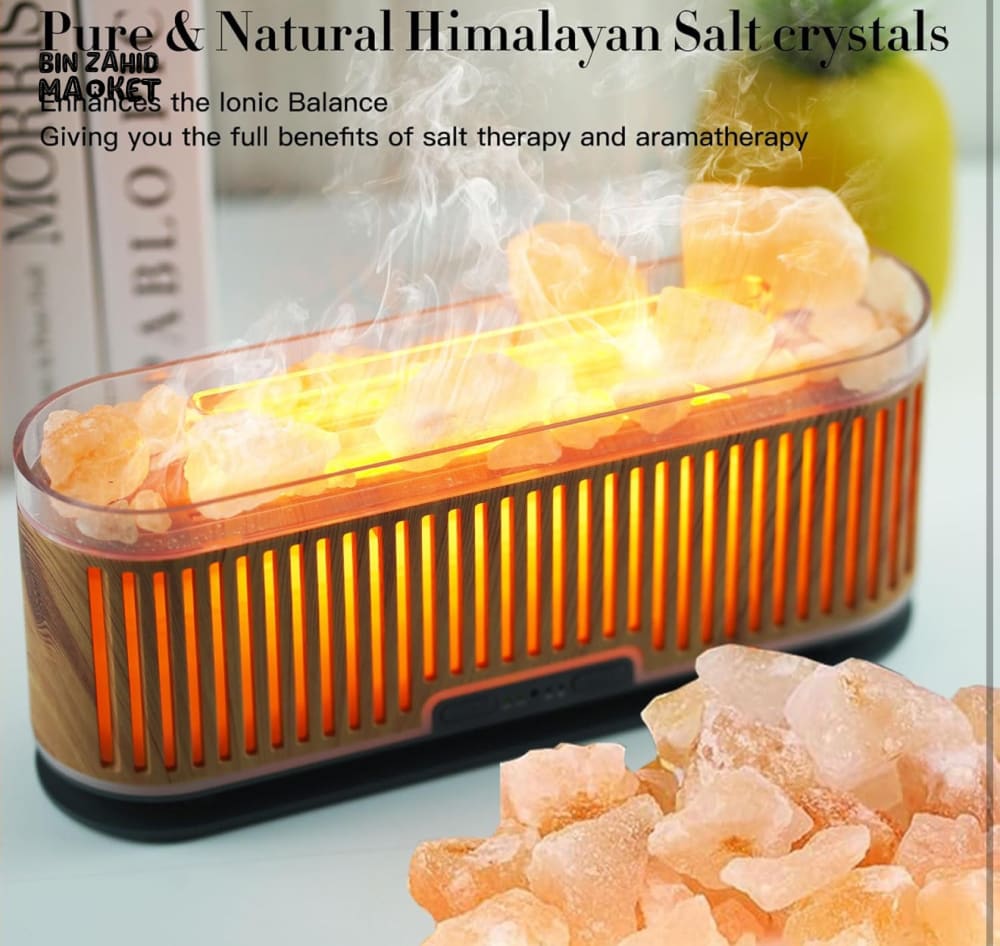 ESSENTIAL OIL DIFFUSER WITH SALT LAMP – QUIET HUMIDIFIER & LED LIGHTS