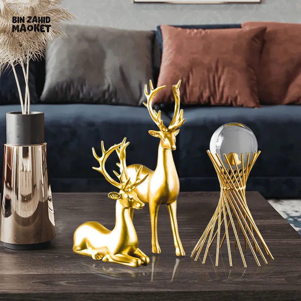 EUROPEAN 2 PEICES LUXURY CRYSTAL BALL ORNAMENT HANDICRAFT LIVING ROOM DECOR