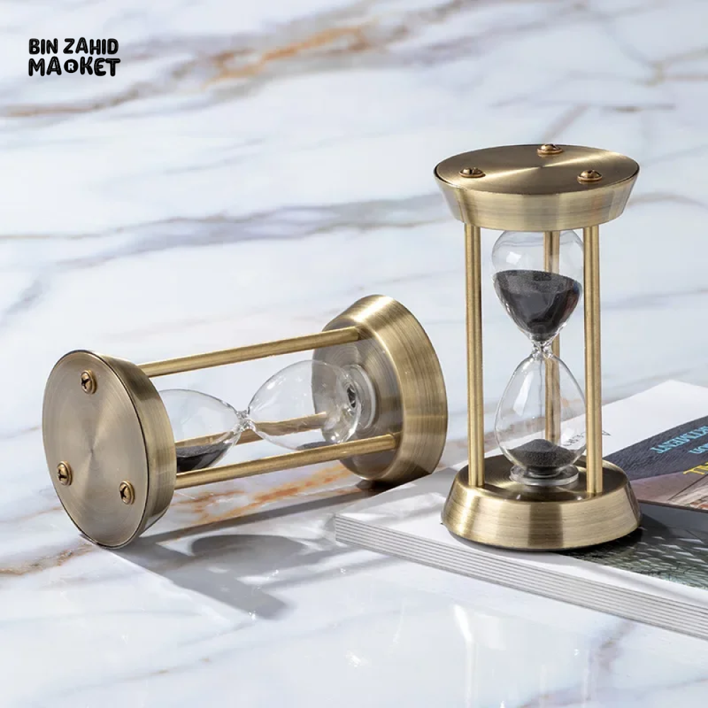 EUROPEAN RETRO EMPTY HOURGLASS SAND TIMER METAL SAND GLASS HOME OFFICE DECOR