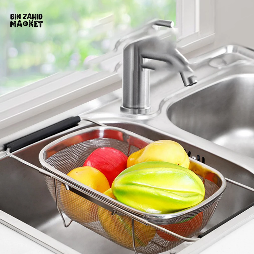 EXPANDABLE STAINLESS STEEL KITCHEN DRAIN BASKET & STRAINER