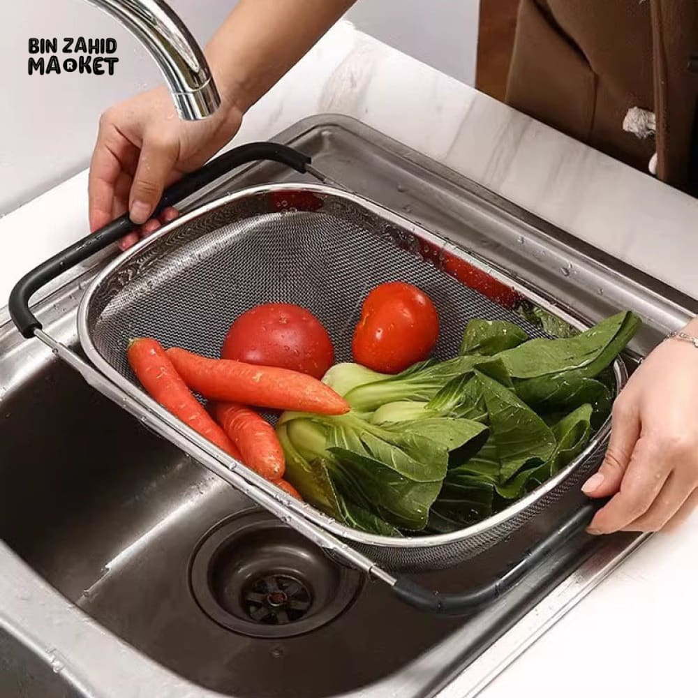 EXPANDABLE STAINLESS STEEL KITCHEN DRAIN BASKET & STRAINER