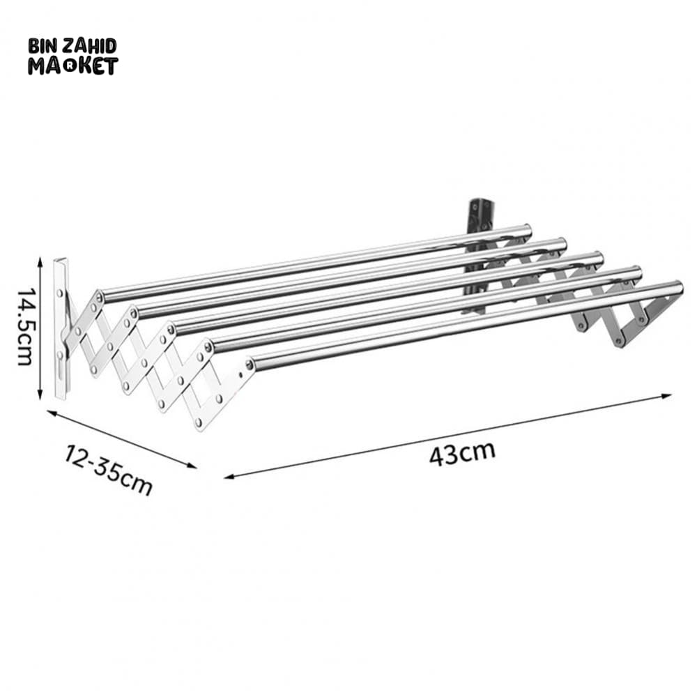 EXTENDABLE CLOTHES AIRER – WALL-MOUNTED FOLDABLE DRYING HANGER FOR BATHROOM & BALCONY