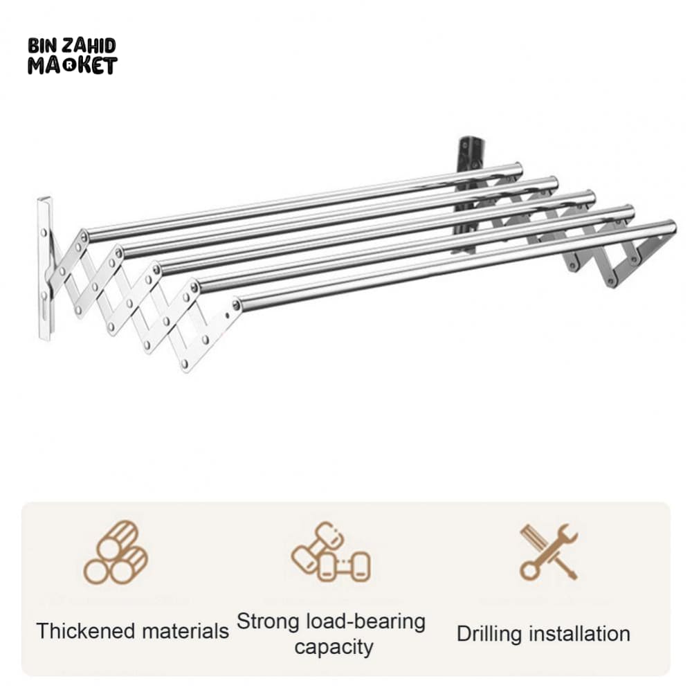 EXTENDABLE CLOTHES AIRER – WALL-MOUNTED FOLDABLE DRYING HANGER FOR BATHROOM & BALCONY
