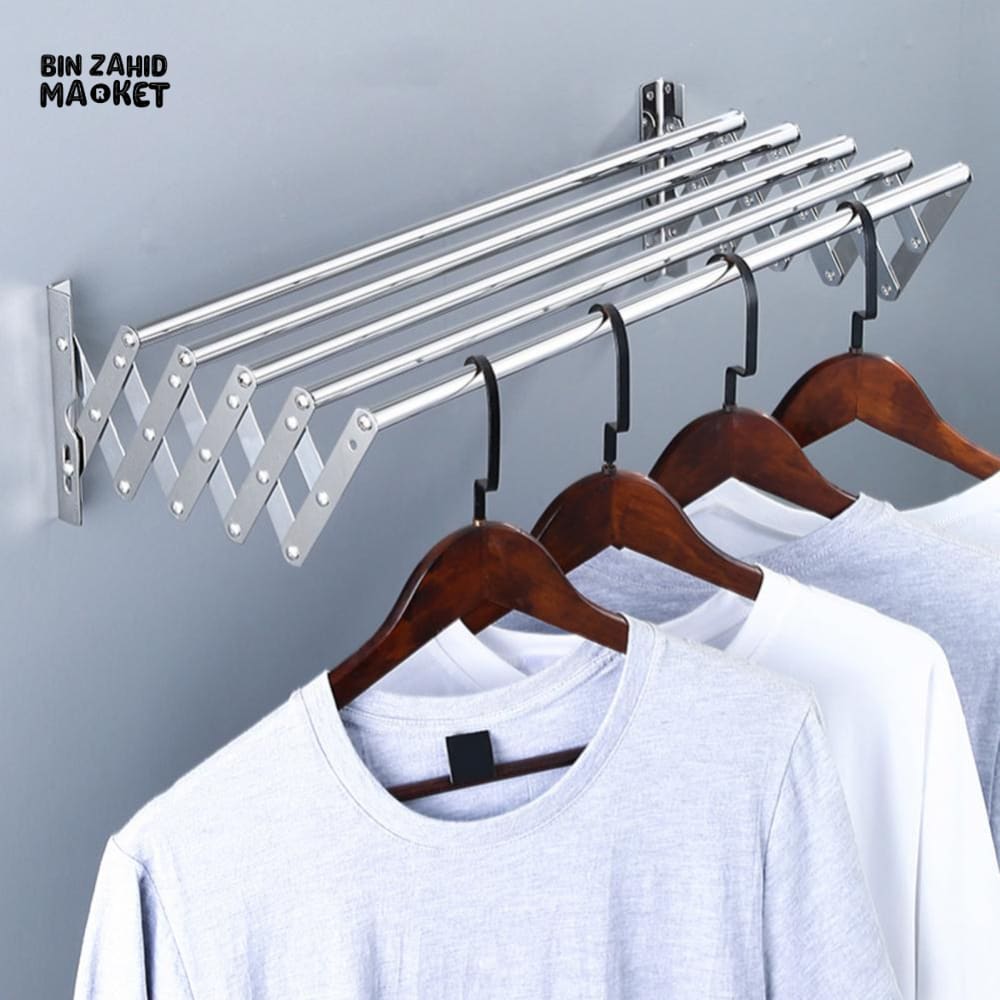EXTENDABLE CLOTHES AIRER – WALL-MOUNTED FOLDABLE DRYING HANGER FOR BATHROOM & BALCONY