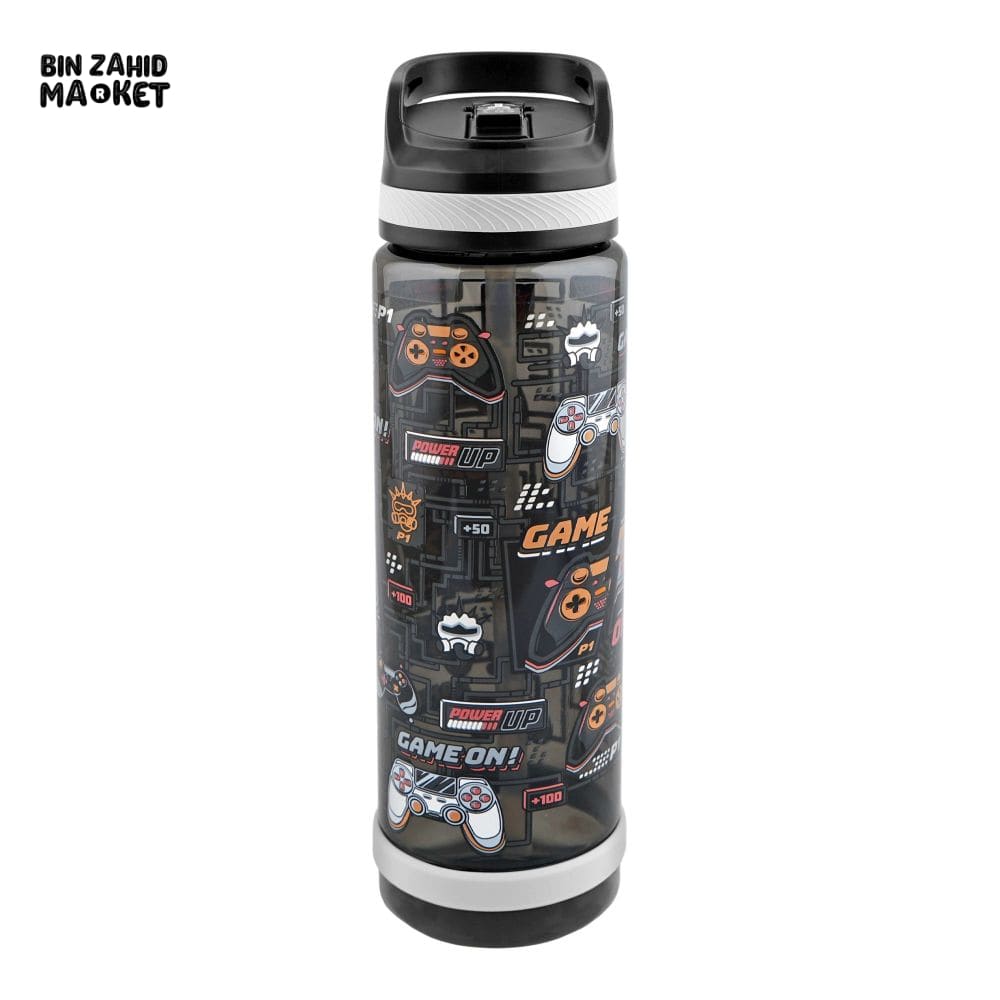 EYUN KIDS CARTOON FANCY WATER BOTTLE WITH HANDLE BLACK SB-10 750ML