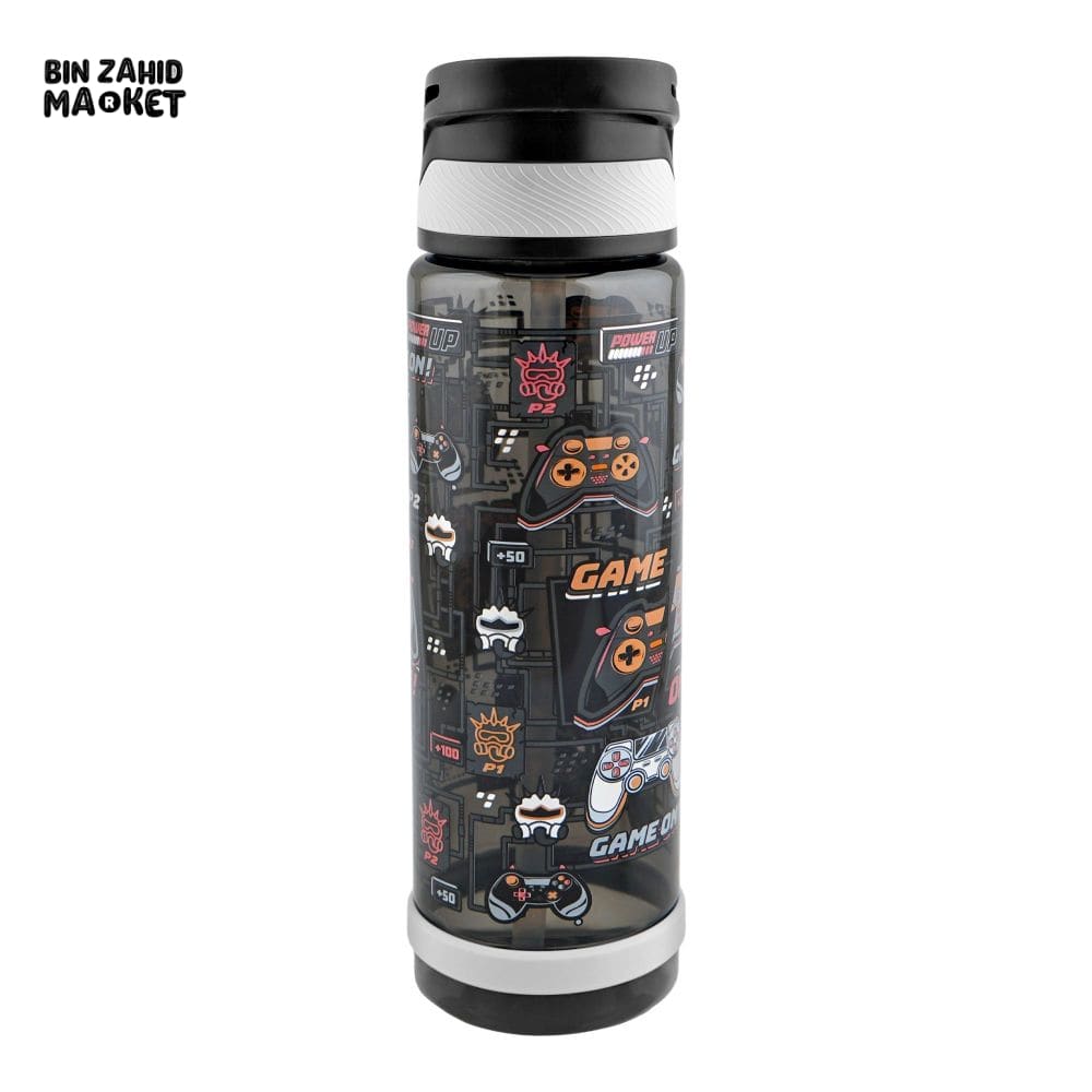 EYUN KIDS CARTOON FANCY WATER BOTTLE WITH HANDLE BLACK SB-10 750ML