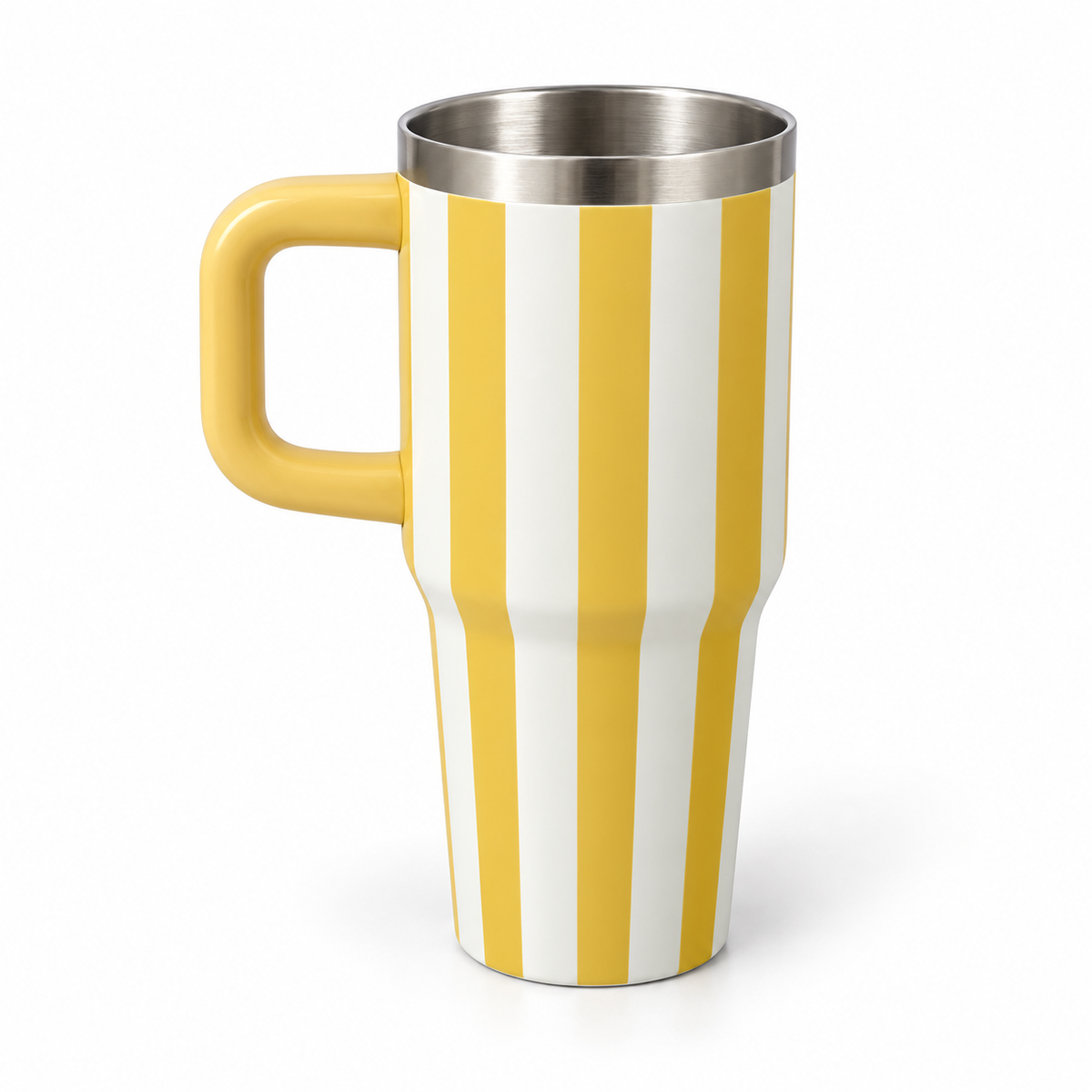 Yellow Striped Handle Tumbler