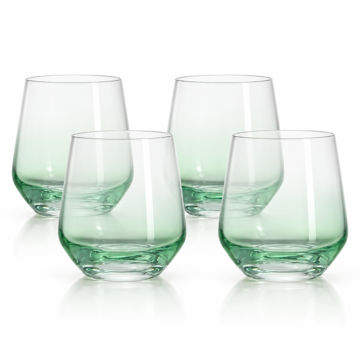 Danny Home 4 Piece Mint Green Tapered Glass Set- 360 ml