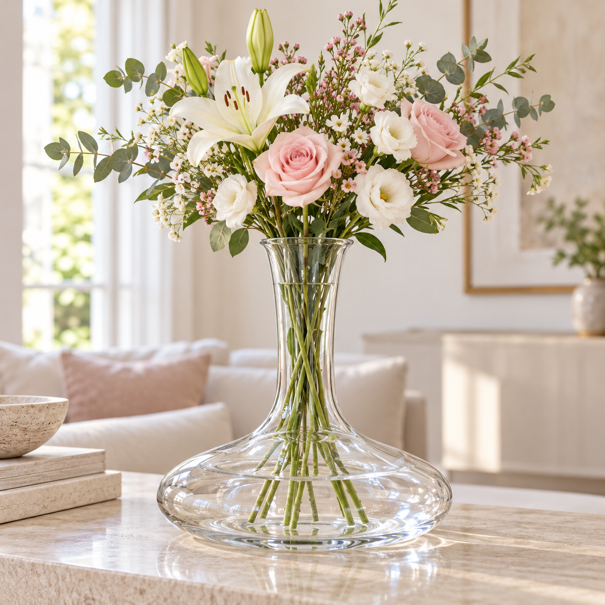 Clear Glass Flower Vase