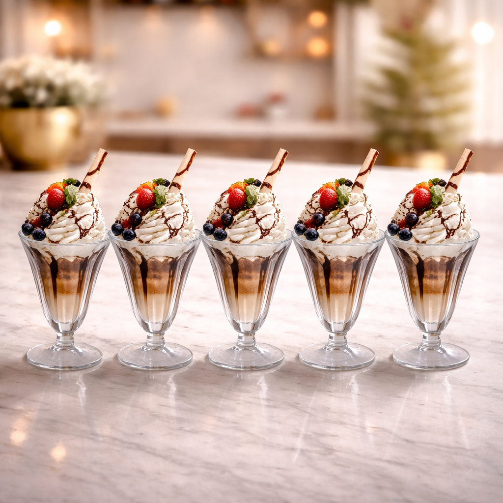 DANNY HOME PREMIUM GLASS DESSERT CUPS SET 6-PIECE -1988-115