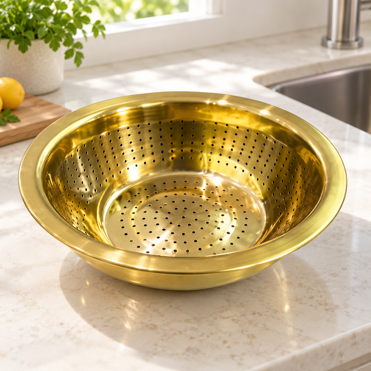 Danny Home Gold Colander Bowl - 30cm