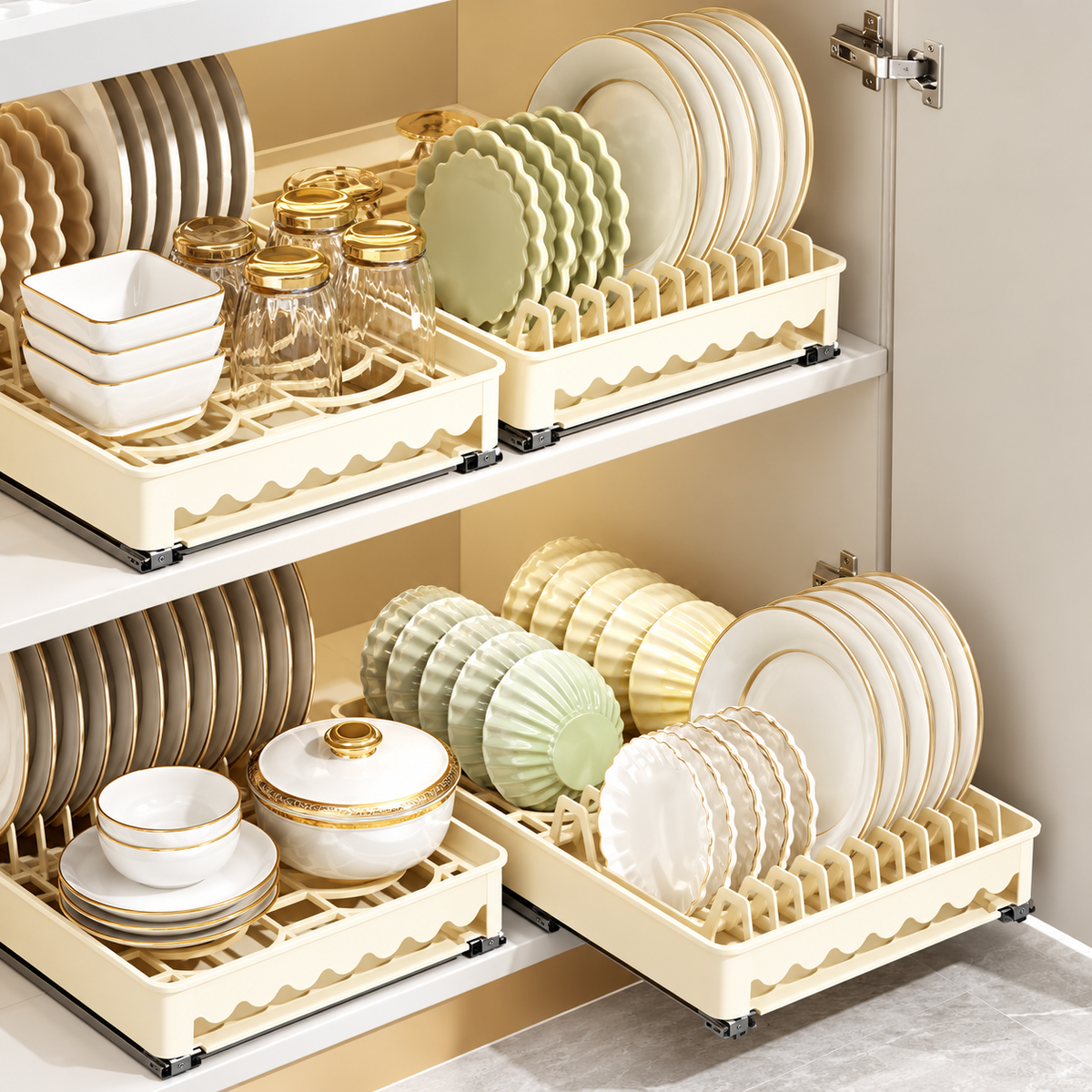 Pull-Out Dish Organizer
