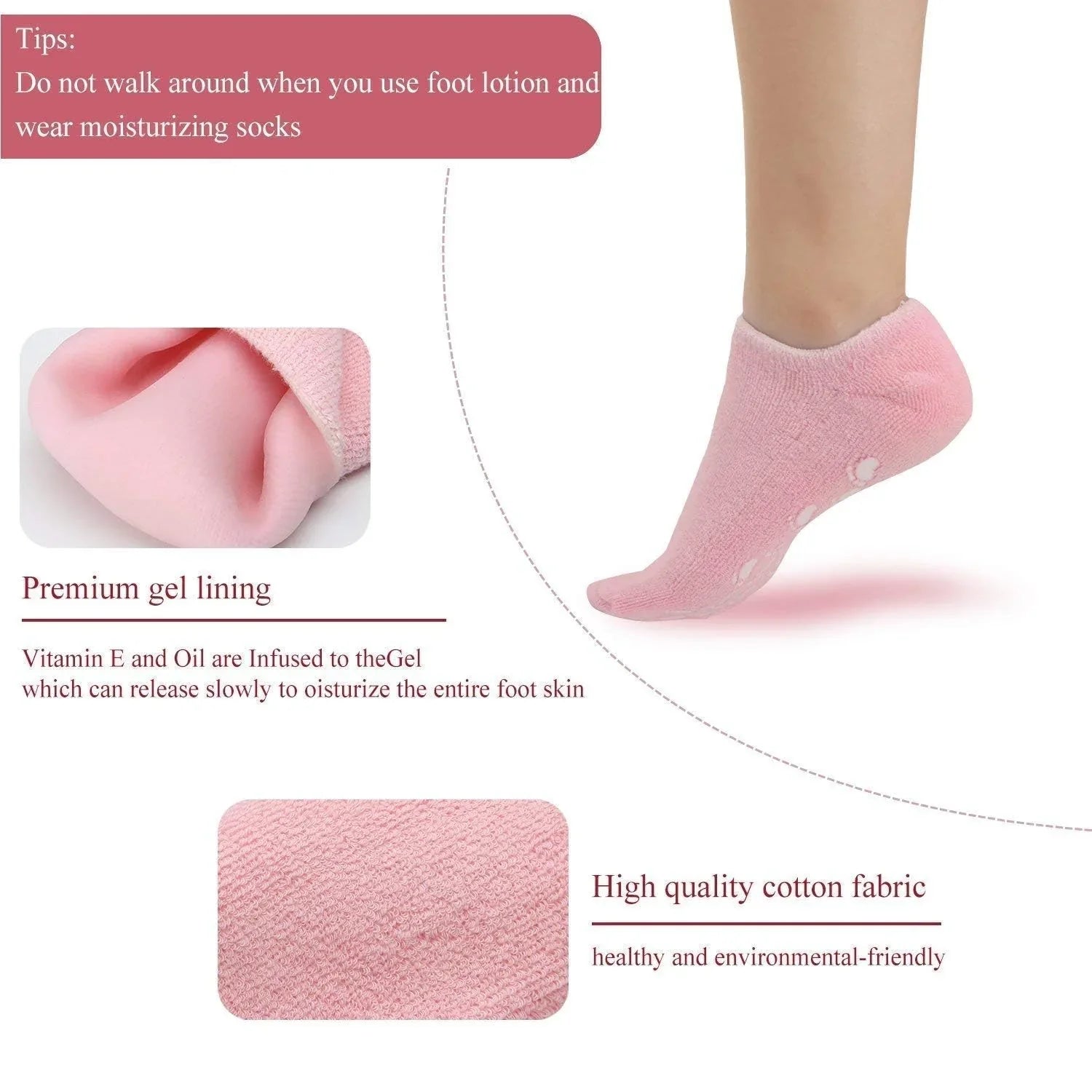 CRACK HEALS SILICONE MOISTURIZING GEL SOCKS